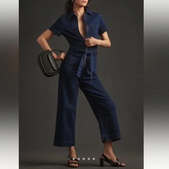 *broken zipper* NWT Anthropologie The Colette Weekend Jumpsuit by Maeve US 0P - Picture 2 of 11